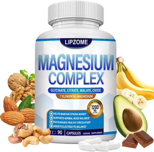 Unlock Your Potential with Our 1200mg Magnesium Complex Supplement – Advanced 7-in-1 Blend for Optimal Muscle, Nerve Support, and Energy Boost – Non-GMO, 90 Capsules for Lasting Wellness