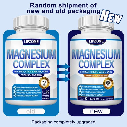 Unlock Your Potential with Our 1200mg Magnesium Complex Supplement – Advanced 7-in-1 Blend for Optimal Muscle, Nerve Support, and Energy Boost – Non-GMO, 90 Capsules for Lasting Wellness