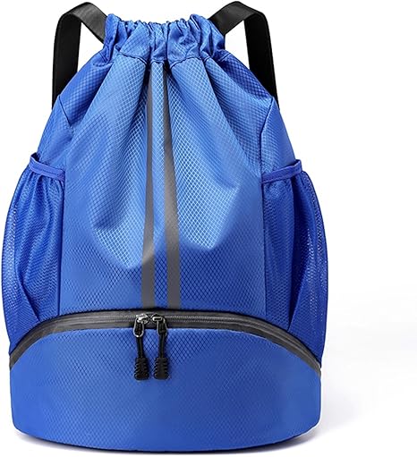 Gym Backpack with Drawstring and Shoes Compartment for Exercise, Sports Training, Outdoor Activity, Beach, Water-Resistant String Backpack Beach Bag for Women and Men