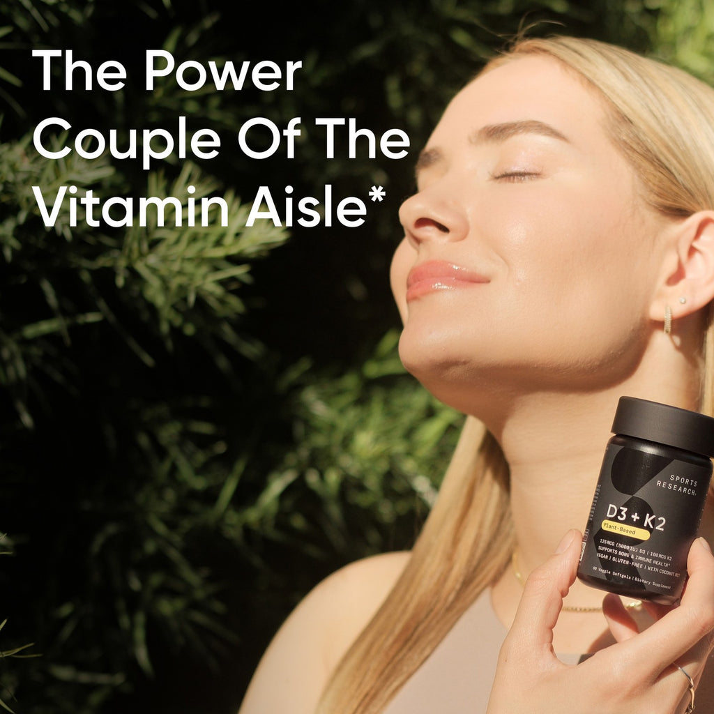 Elevate Your Health with Vegan Vitamin D3 & K2 - 5000 IU D3 + K2 MK7 + Coconut Oil Softgels - 30 Count